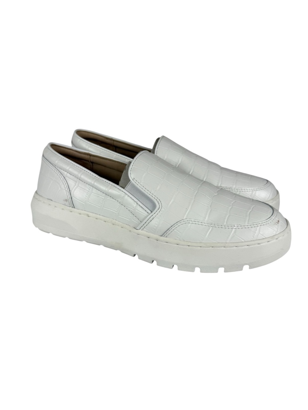 NEW Vionic Dinora White Croc Platform Slip On Sneakers Sz 9